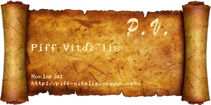 Piff Vitális névjegykártya